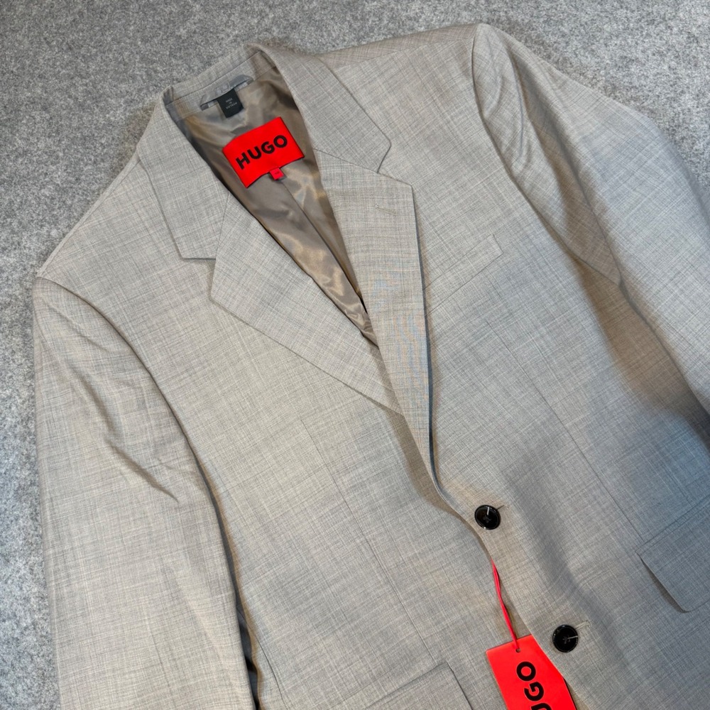Hugo Boss Karl261X Mens 40R Grey Glen Plaid Performance Blazer Suit Jacket NEW